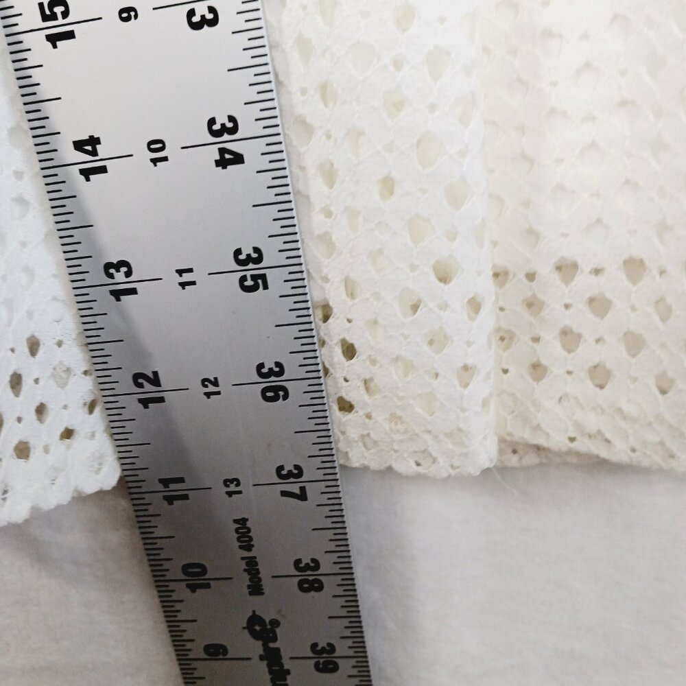 Chaps, Cream Eyelet Dress, Size 12, Sleeveless, Wide Neck, Zip Back - Picture 15 of 16